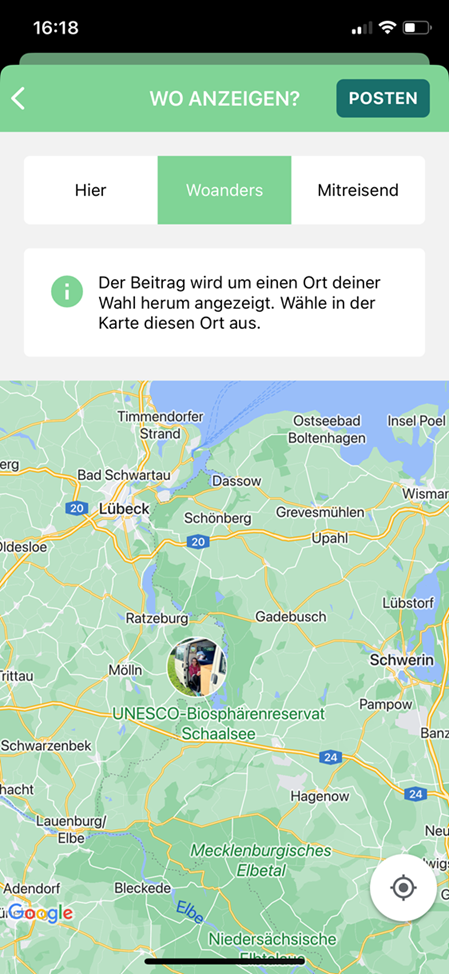 camping beitrag im feed posten um camper kennenzulernen